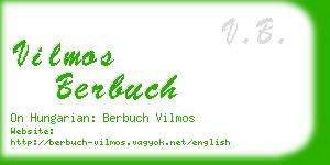 vilmos berbuch business card